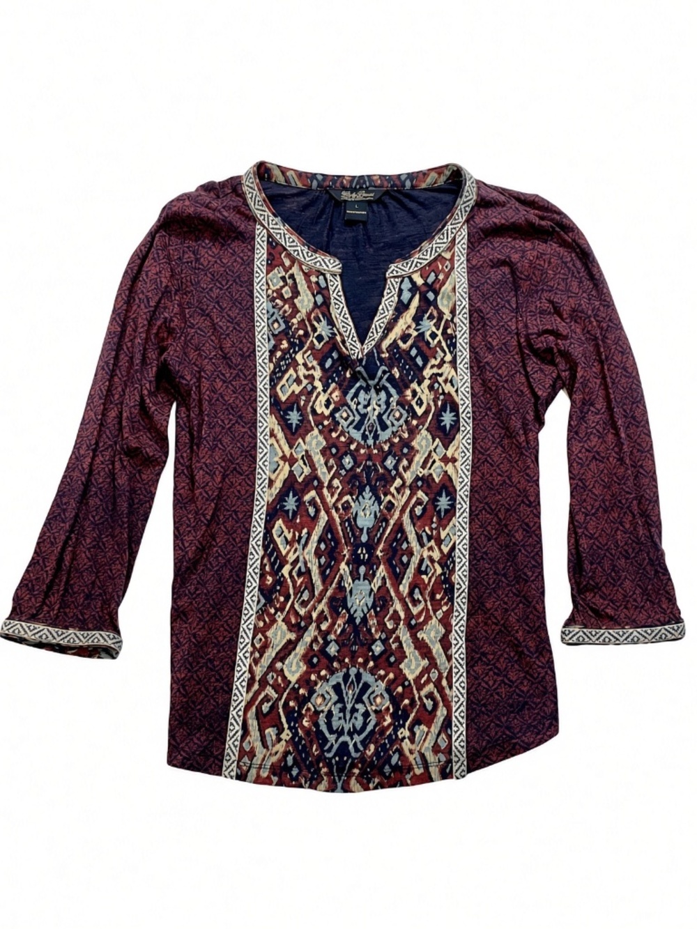 Lucky Brand Women's Colorful 3/4 sleeve Shirt